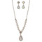 Rhinestone Teardrop Necklace Earrings Set Gold