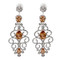 Cubic Zirconia Chandelier Earrings 3.25 Inches Citrine