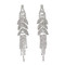 Cubic Zirconia Multi-Tier Cascade Tassel Earrings Silver