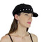 Baker Boy Sueded Cap with Faux Pearls Black