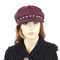 Baker Boy Sueded Cap with Faux Pearls Burgundy