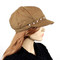 Baker Boy Sueded Cap with Faux Pearls Khaki