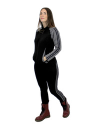 Comfy Activewear Set with Stripes Brushed Black S/M