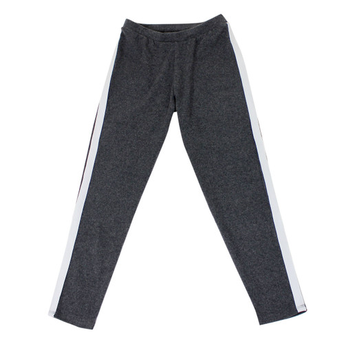 Girls Stripe Detail Sweatpants Soft and Comfy Dark Grey Medium