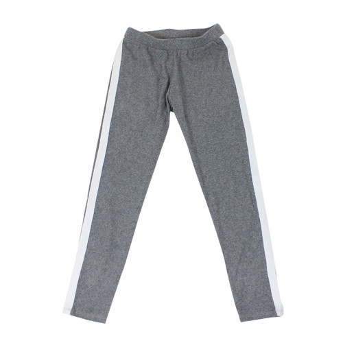 Girl's Stripe Detail Sweatpants Soft and Comfy Light Grey Medium