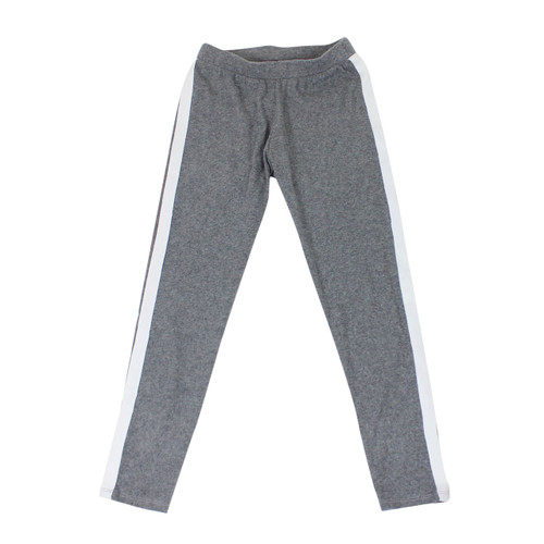 Girl's Stripe Detail Sweatpants Soft and Comfy Light Grey Large