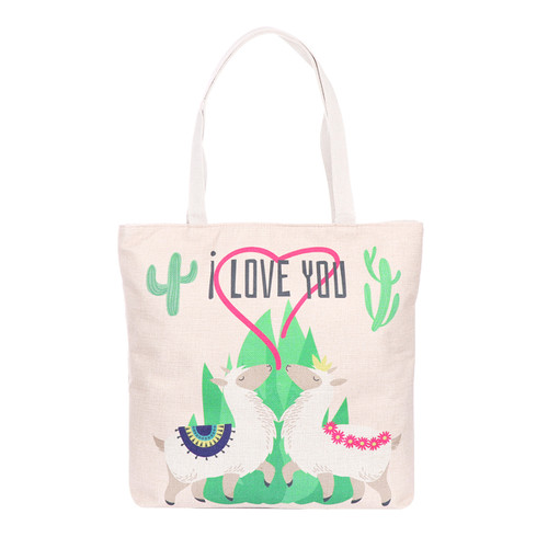 Llamas In Love Tote Beach Bag