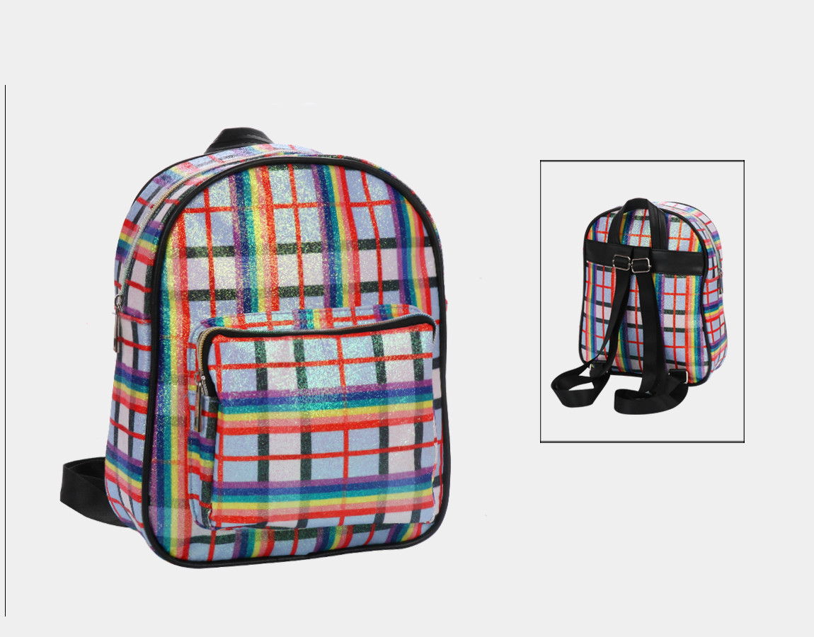 rainbow checkered backpack