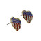 Patriotic Heart Earrings with Crystals Gold Tone