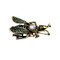 Vintage Bee Brooch Pin Olive Green