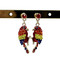 Crystal Parakeet Earrings Multicolor Parrot Bird Colorful Gold Tone