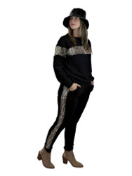Pullover Sweatshirt and Jogger Set Snake Print Size L