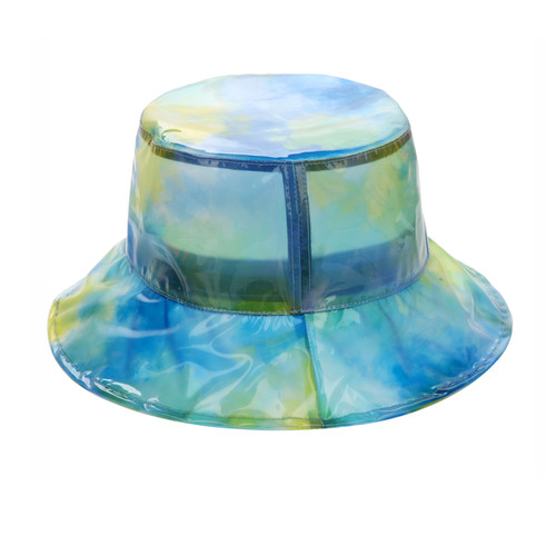 Super Soft PVC Bucket Hat Foldable Watercolor Blue