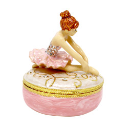 Pink Ballerina Trinket Box Bejeweled
