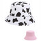 cow print black white bucket hat