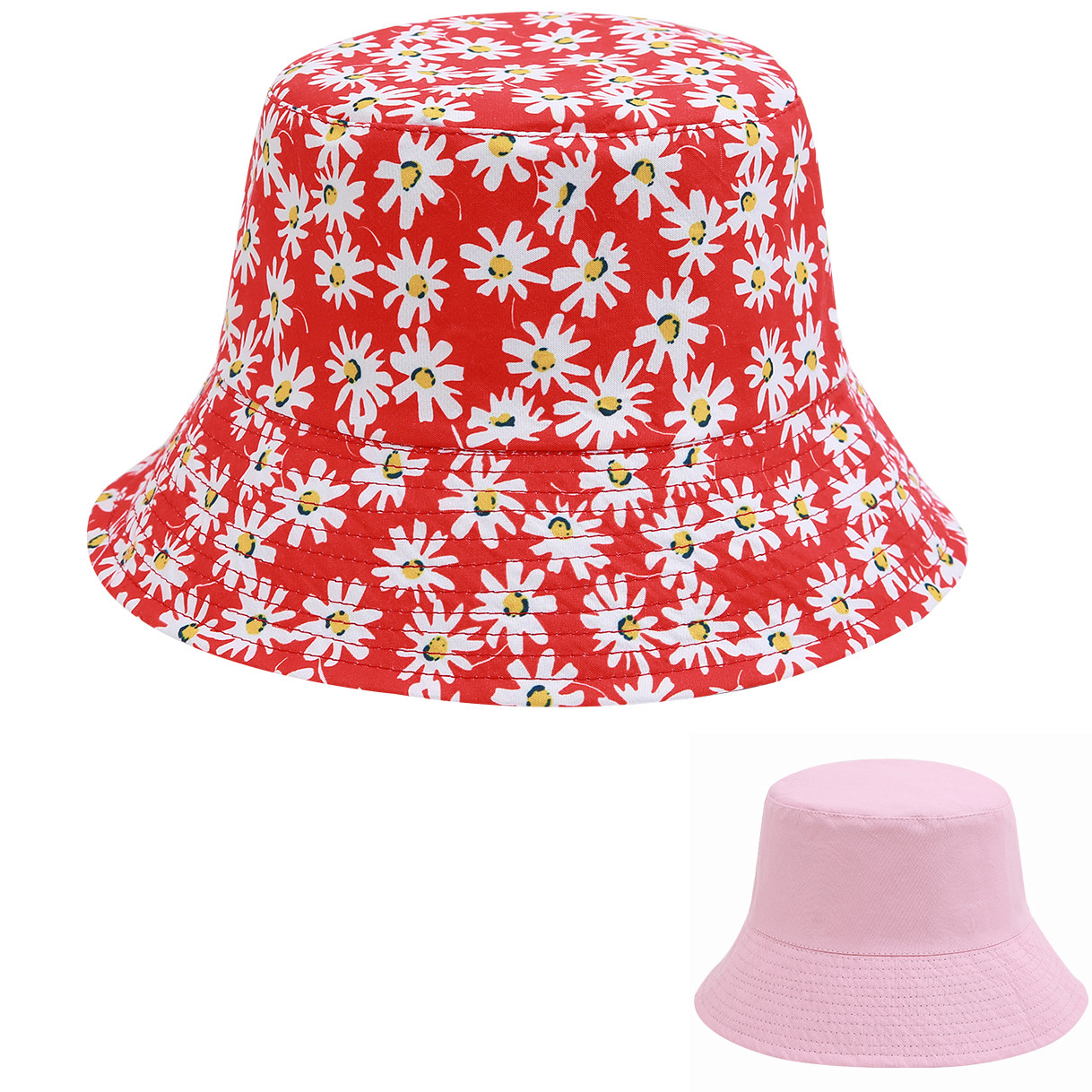 Floral Bucket Hat Blue and Pink 