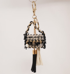 #5 Charmed Tweed Purse Keychain Bag Black