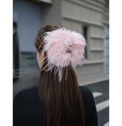 Pink Faux Fur Hair Claw 