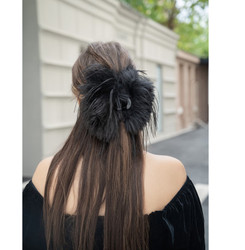 Faux Fur Hair Claw Black