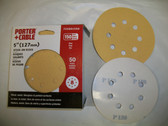 5" 8 Hole Stick On Sanding Discs 50 pack 150 Grit PC #725801550 - FREE SHIPPING