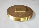 3" IPS Cast Brass Cleanout Plug, 70-303, Lot of 1