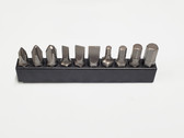 1" Screwdriver Insert Bit 10pc Set With Black Sleeve Holder, 10 pack, 100 Bits