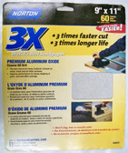 Norton 3X sandpaper 9" x 11", 60 grit, 4 sheets - FREE SHIPPING