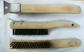 Wire Brush - 4 Row Wood Handle with Scraper - Case of 96 Brushes