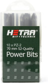 PZ2 X 2.75" X 1/4", PozDriv Phillips Insert Magnetic Power Bit, Hetra, Lot of 10