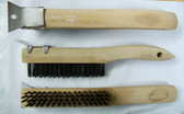 Wire Brush - 4 Row Wood Handle with Scraper - 1 Brush