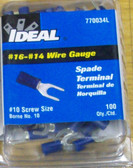 Ideal Spade Terminal Blue, 770034L, 100 pk, Lot of 1 - FREE SHIPPING