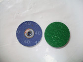 2" Clip On Type S Roloc Sanding Disc, 40 Grit, Zir, Keen , 50pc