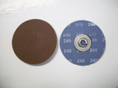 3" Clip On Type S Roloc Sanding Disc, 240 Grit, AO, Keen , 25pc, w/Free Arbor!