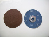 3" Clip On Type S Roloc Sanding Disc, 120 Grit, AO, Keen , 25pc, w/Free Arbor!