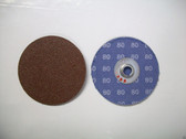 3" Clip On Type S Roloc Sanding Disc, 80 Grit, AO, Keen , 25pc, w/Free Arbor!