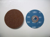 3" Clip On Type S Roloc Sanding Disc, 60 Grit, AO, Keen , 25pc, w/Free Arbor!