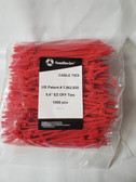 6" RED Tear-Away Cable Zip Tie Tote Saver Easy Off Release, Lot of 1,000
