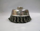 3" Knotted Wire Cup Brush, Coarse, 5/8"-11 Thread For Angle Grinders, Lot of 1 - FREE SHIPPING