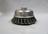 4" Knotted Wire Cup Brush, Coarse, 5/8"-11 Thread For Angle Grinders, Lot of 1 - FREE SHIPPING