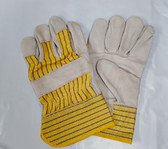 Grain Leather Palm Gloves with Cuff, One Size, Heavy Duty, 12 Pair