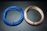 8 GAUGE WIRE 25 FT BLUE 25FT CLEAR SHINNY STRANDED POWER GROUND CABLE AMP AWG
