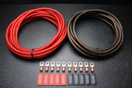 4 GAUGE WIRE 100FT RED 100 FT BLACK SUPERFLEX 10PCS COPPER 5/16 RING HEATSHRINK