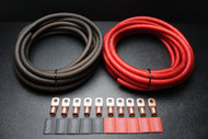 0 GAUGE WIRE 15FT RED 15 FT BLACK SUPERFLEX 10PCS COPPER 3/8 RING HEATSHRINK