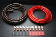 0 GAUGE WIRE 15FT RED 15 FT BLACK SHINY BATTERY 10PCS COPPER 3/8 RING HEATSHRINK