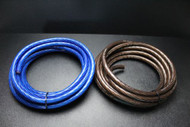 0 GAUGE WIRE 10 FT BLUE 10FT BLACK SHINY STRANDED POWER BATTERY CABLE AMP AWG