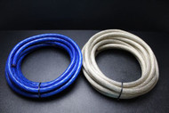0 GAUGE WIRE 10 FT BLUE 10FT SILVER SHINY STRANDED POWER BATTERY CABLE AMP AWG