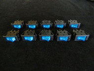 10 PACK ROCKER SWITCH ON OFF MINI TOGGLE BLUE LED 12V 16 AMP EC-1220BL