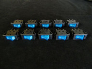 10 PACK ROCKER SWITCH ON OFF MINI TOGGLE BLUE LED 12V 16 AMP EC-1220BL