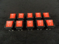 10 PACK ROCKER SWITCH RED LED DPST ON OFF 15 AMP 250 V 20 AMP 125 V 6 PIN EC-620