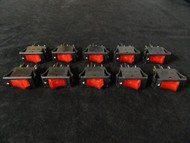 10 PACK ROCKER SWITCH ON OFF MINI TOGGLE RED LED 12V 16 AMP EC-1220RD